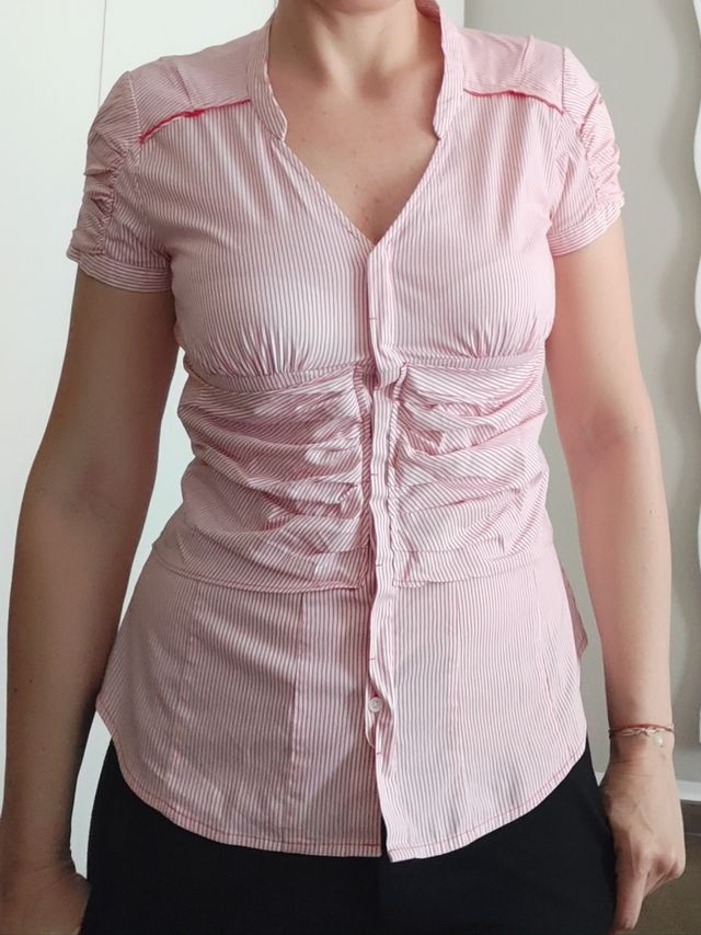 Camicia righe bianca e rossa Zara Woman tg S