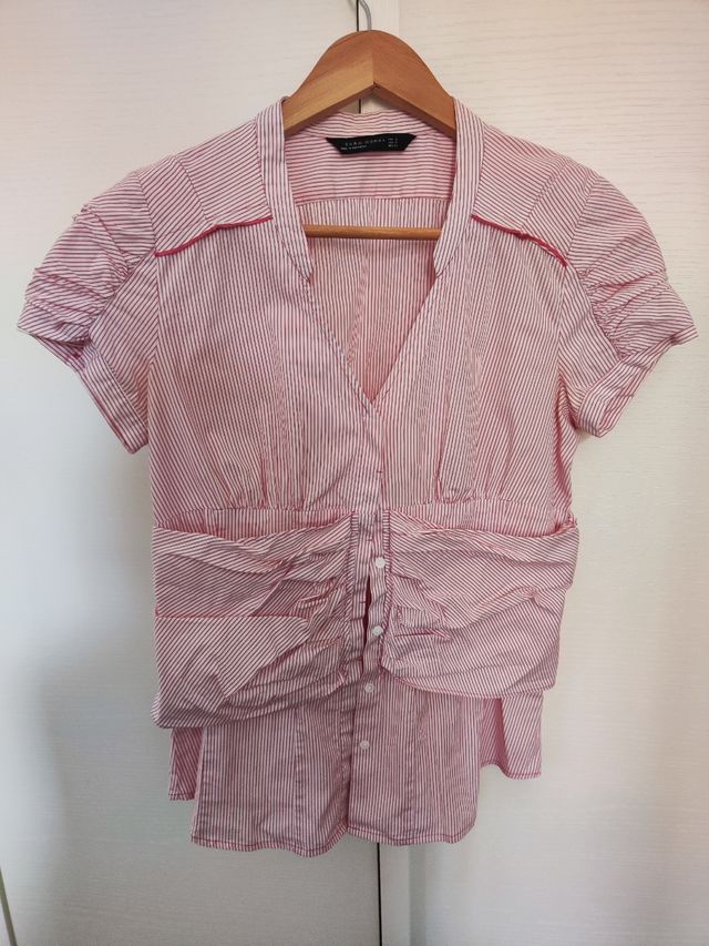 Camicia righe bianca e rossa Zara Woman tg S