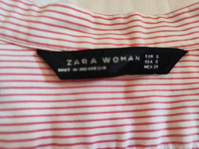 Camicia righe bianca e rossa Zara Woman tg S