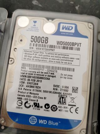 Disco duro de 500GB 2,5" SATA