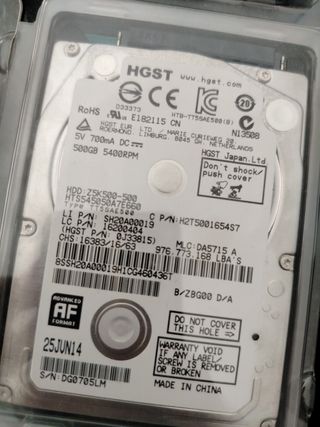 Disco duro de 500GB 2,5" SATA