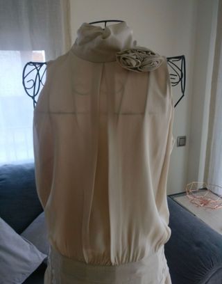 Vestido Zara beige un uso y tintorería