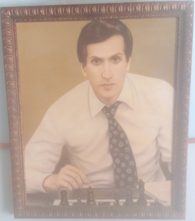 Retrato al óleo de Bobby Fischer