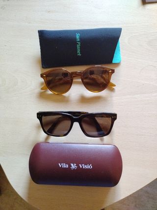 2 gafas de sol no graduadas con funda