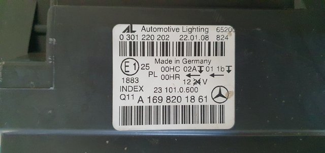 faro derecho mercedes clase b  año 2008