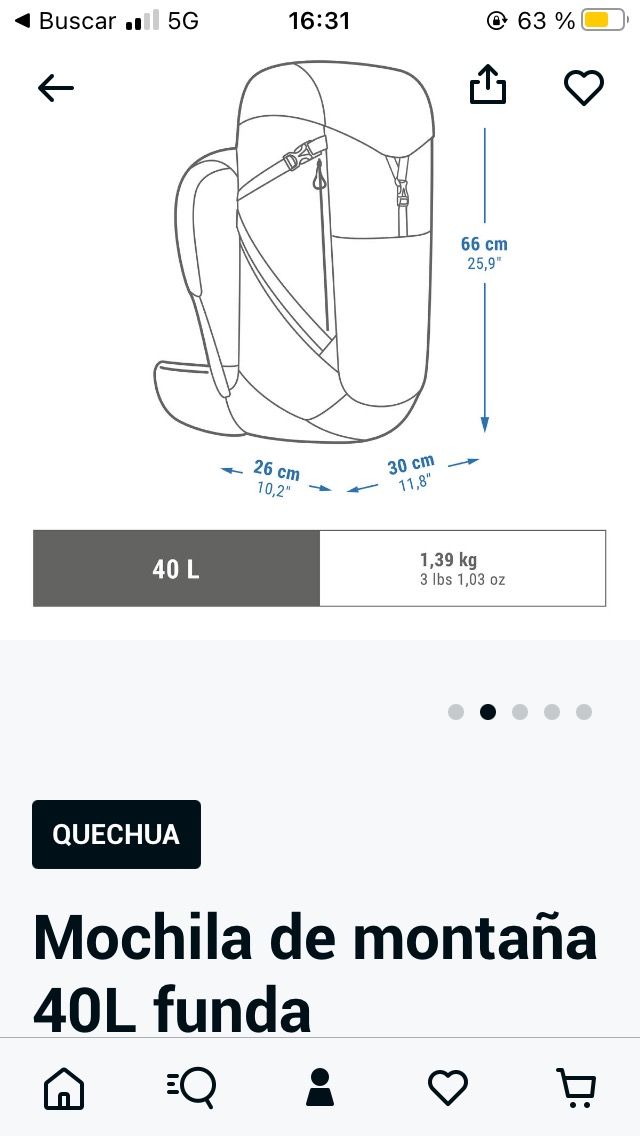 Mochila 40 litros decathlon