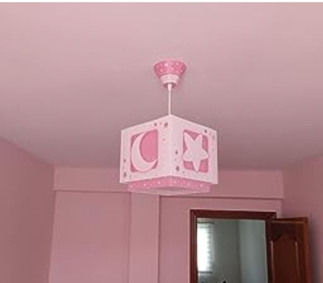 Lámpara infantil blanca y rosa