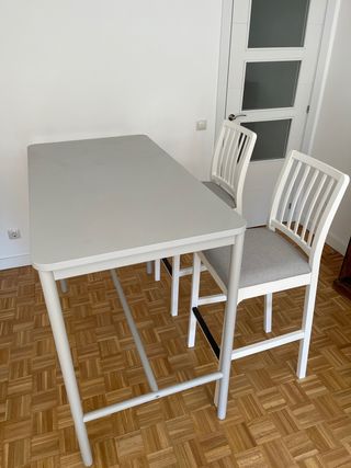Mesa alta comedor + 2 taburetes