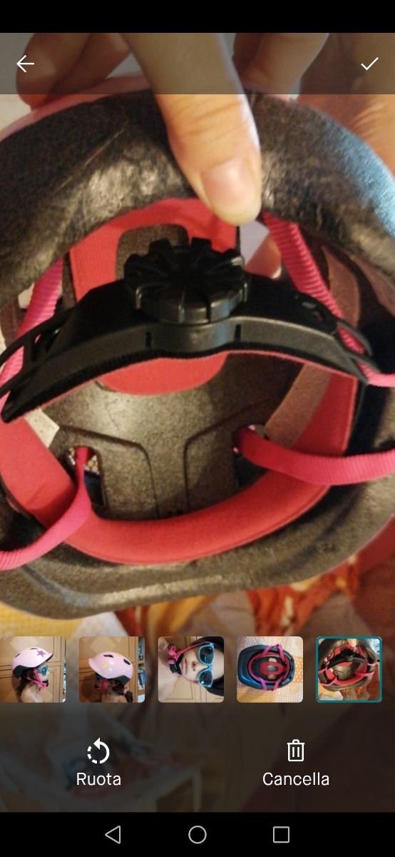 Casco rosa bicicletta