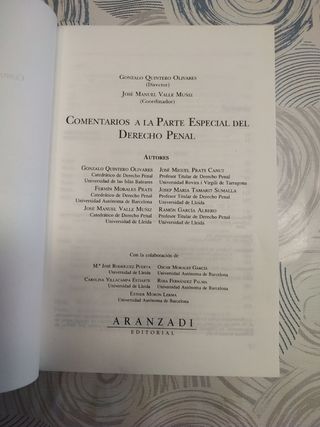 Comentarios Derecho Penal Aranzadi