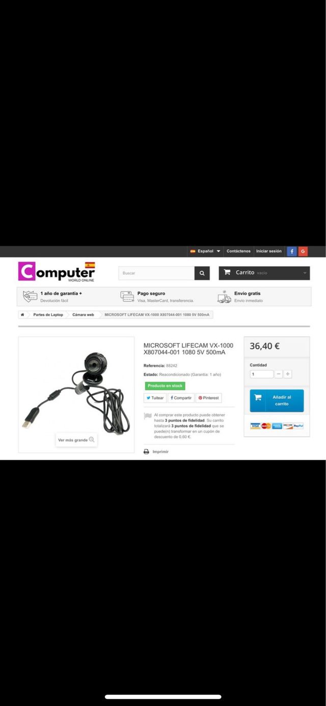 Webcam Microsoft nueva