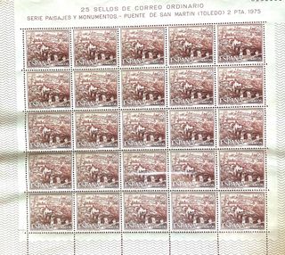 -75% Sellos Serie Turística 1975   4 minipliegos