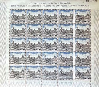 -75% Sellos Serie Turística 1975   4 minipliegos