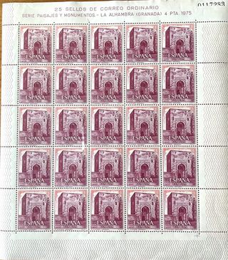 -75% Sellos Serie Turística 1975   4 minipliegos