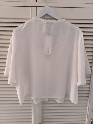 Zara blusa de encaje bordada tendencia