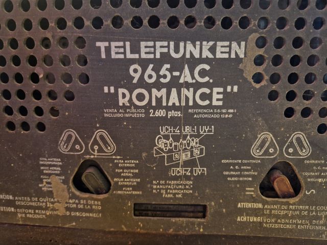 Radio telefunken año 1949
