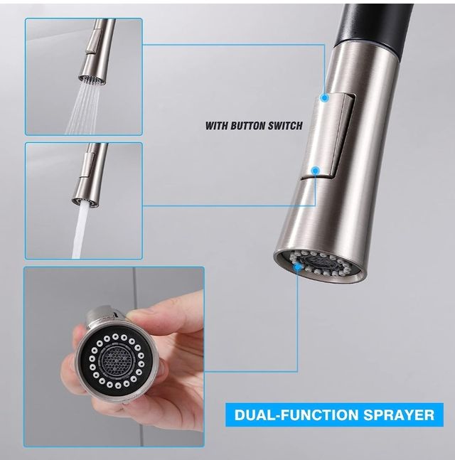 grifo de cocina de acero 304.color negro