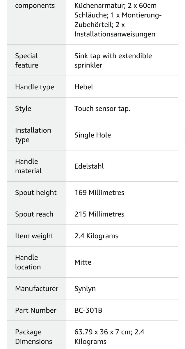 grifo de cocina de acero 304.color negro