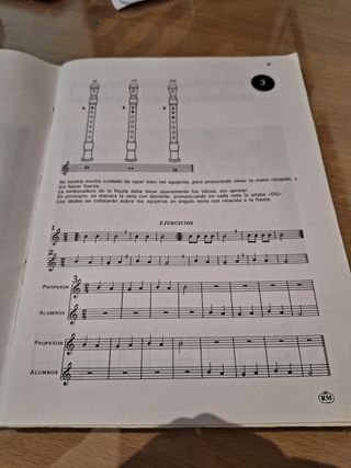 Flauta libro pedagogía musical 1988 P. Escudero 