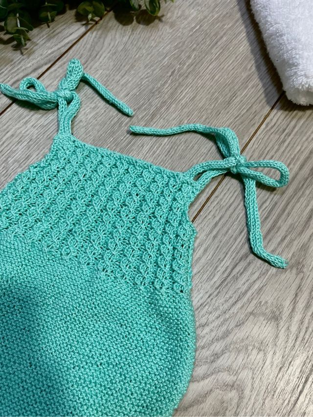 REMATE REBAJA pelele turquesa algodón