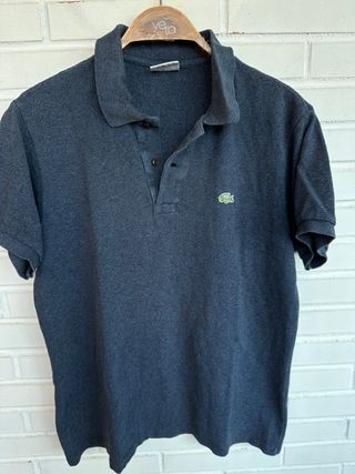 Polo azul oscuro manga corta LACOSTE talla 4