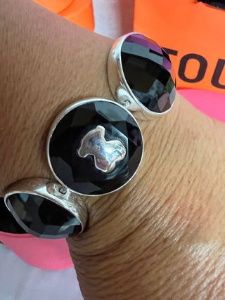 PULSERA PLATA TOUS Y ÓNIX GRANDE