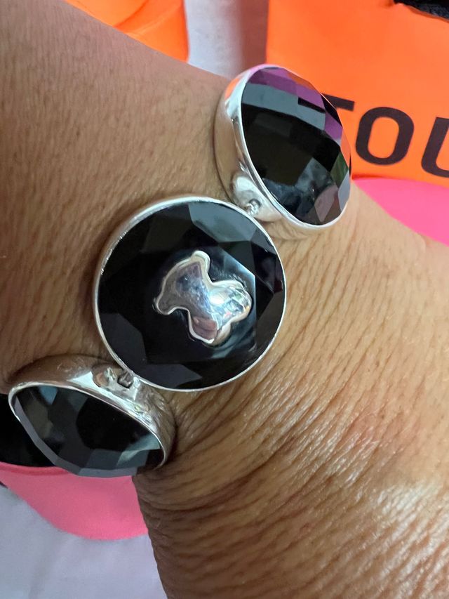 PULSERA PLATA TOUS Y ÓNIX GRANDE
