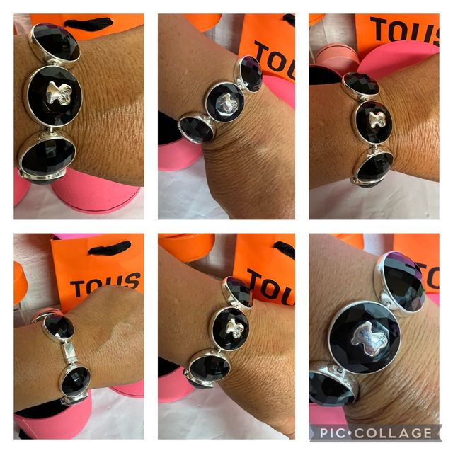 PULSERA PLATA TOUS Y ÓNIX GRANDE
