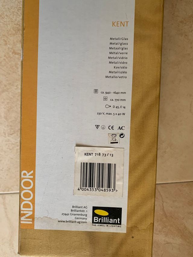 Lampara de techo 5 focos Brilliant