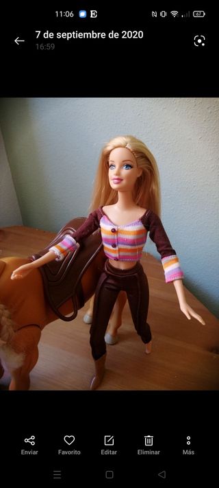 Muñeca Barbie amazona con caballo