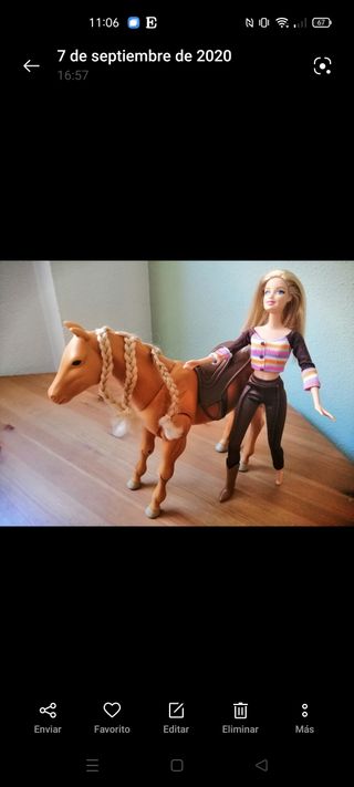 Muñeca Barbie amazona con caballo