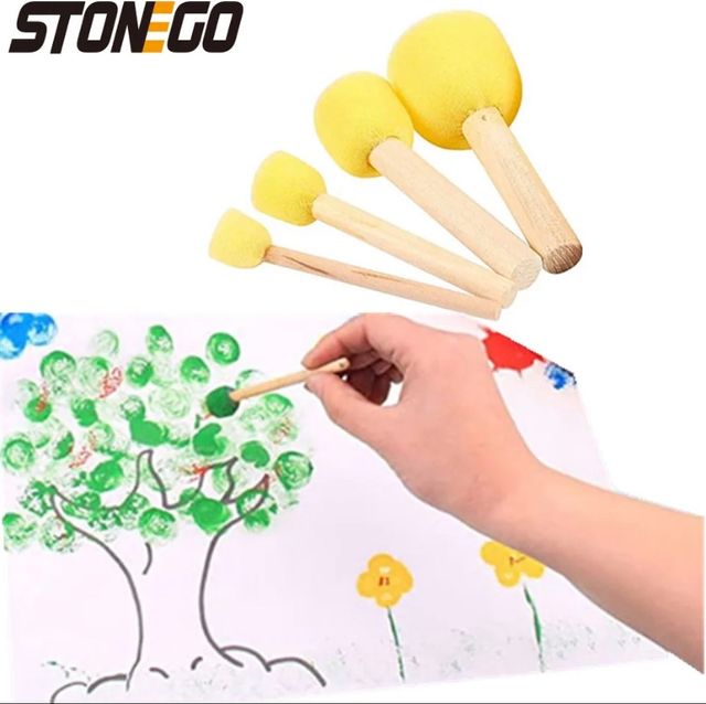 Pinceles esponjas de circulos