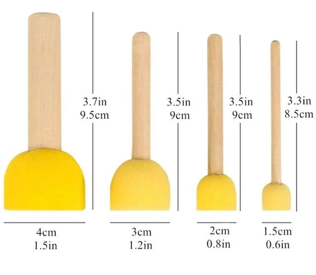 Pinceles esponjas de circulos
