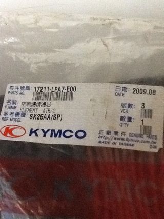 FILTRO AIRE ORIGINAL KYMCO SUPERDINK / X-TWON