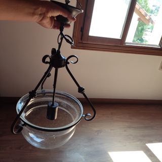 lampara de forja y vidrio