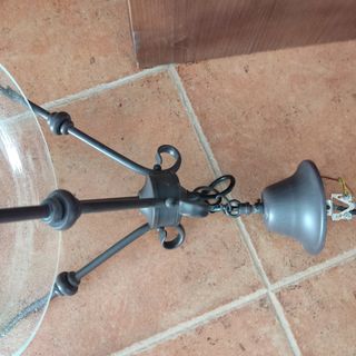 lampara de forja y vidrio