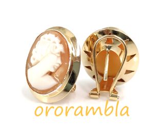 Pendientes oro 18k con camafeo