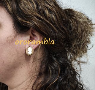 Pendientes oro 18k con camafeo
