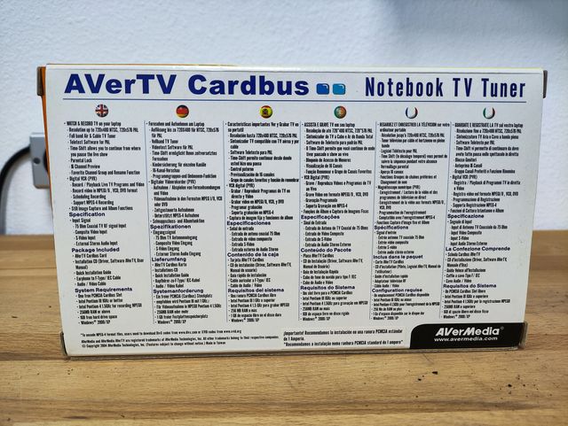 Tarjeta AVerTV Cardbus Para portátil