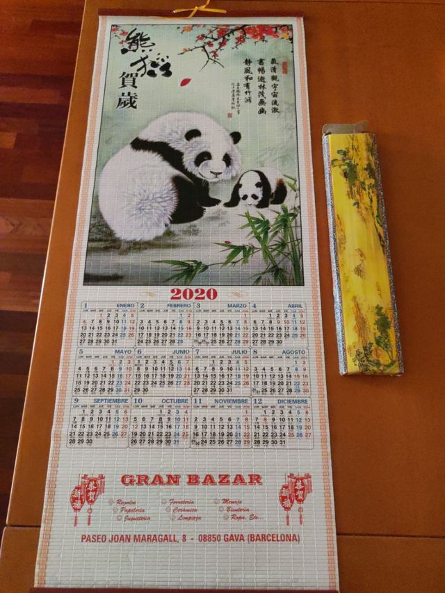 Calendario cinese Panda 2020