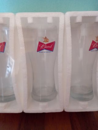 3 vasos cerveza Bud 3 bicchieri birra Bud 0 5 l