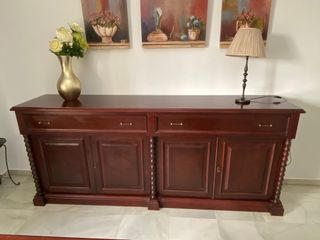 conjunto muebles de salón madera maciza