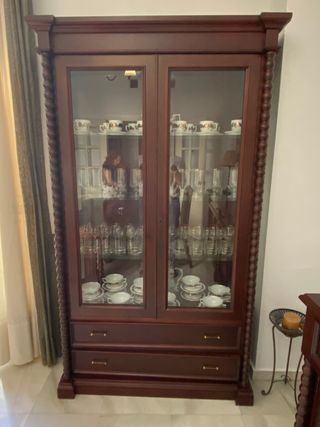 conjunto muebles de salón madera maciza