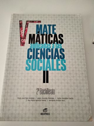 Libro de 2 de bachillerato matemáticas aplicadas