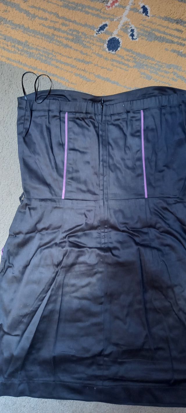 Vestido corto palabra de honor negro, talla M