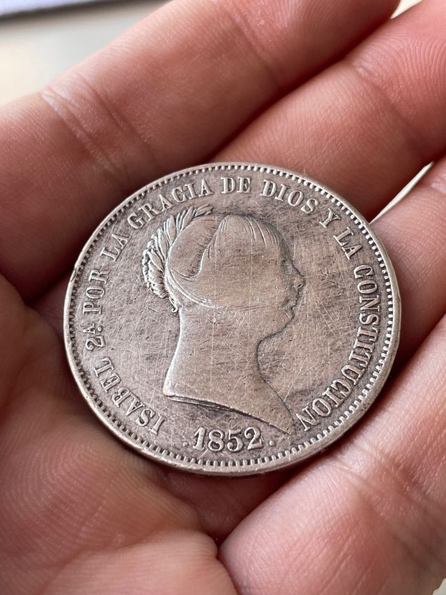 20 reales, Isabel II, 1852