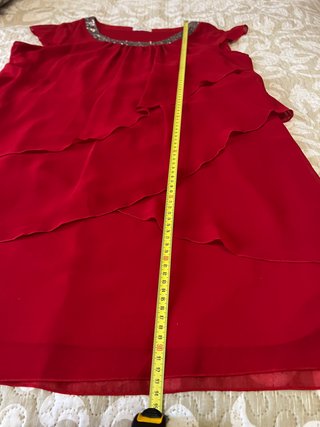 Vestido rojo formal de volantes talla 42/44