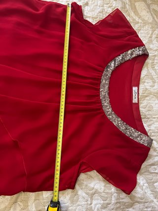 Vestido rojo formal de volantes talla 42/44