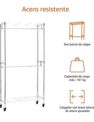 perchero ropa doble barra