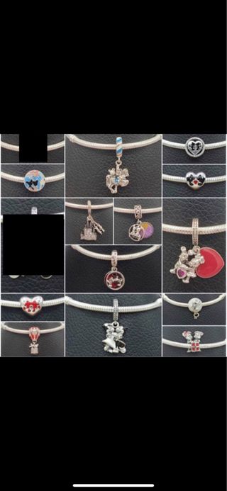 Charm Minnie y Mickey plata 925.